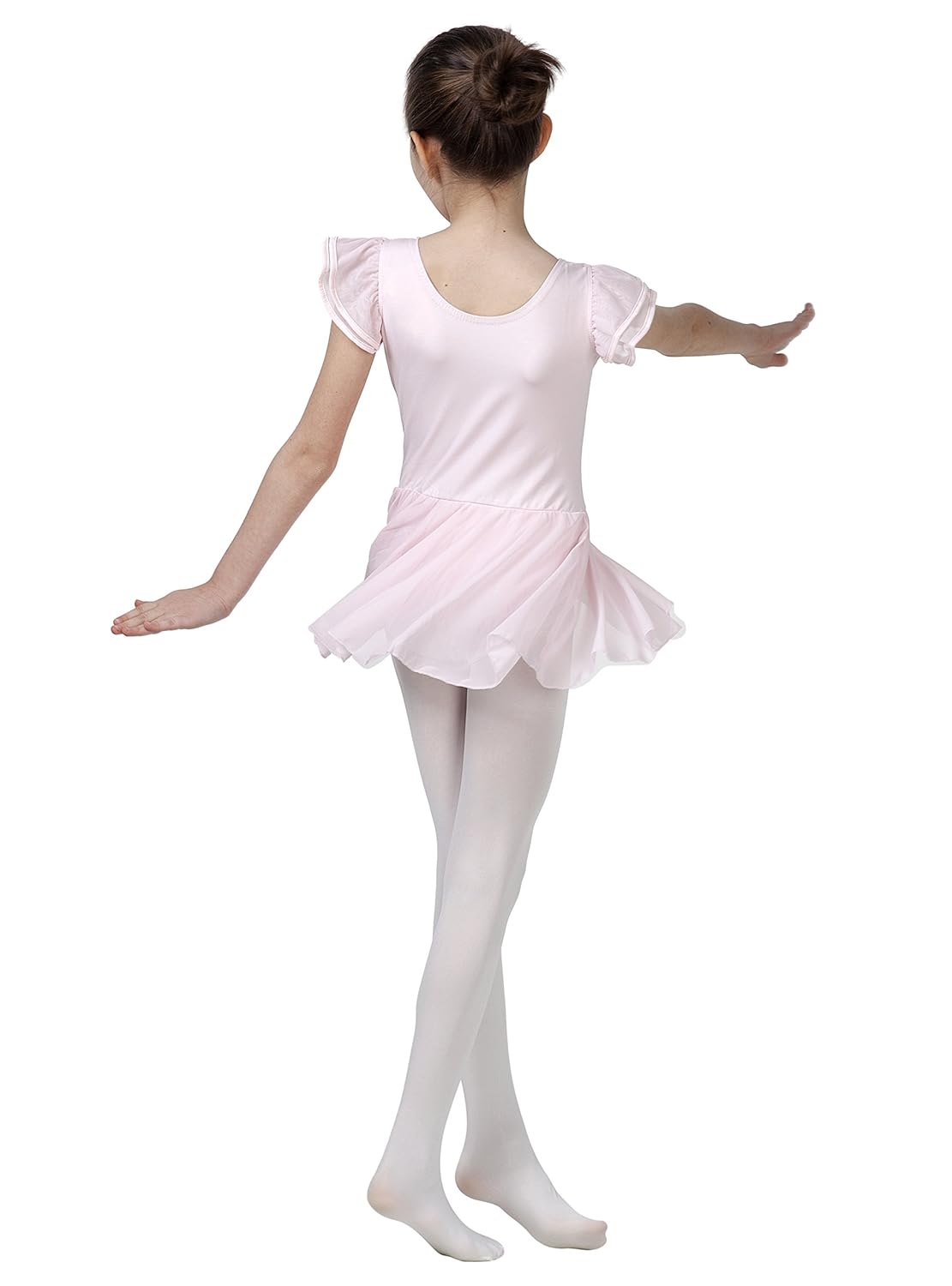 Flutter Sleeve 13 14 ピンク Skirtedバレエレオタード有機コットンスパンデックスダンス体操 13 14 Girls ピンク B078qbtzql Caomp バレエ 上品なスタイル Baudouin Ma