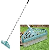 YEELOR Artificial Turf Rake with Long Handle for Cleaning &amp; Fluffing Lawns | Durable Artificial Grass Rake / Lightweight / Nylon material / Removes leaves / pet hair / debris and fluffs up the lawn