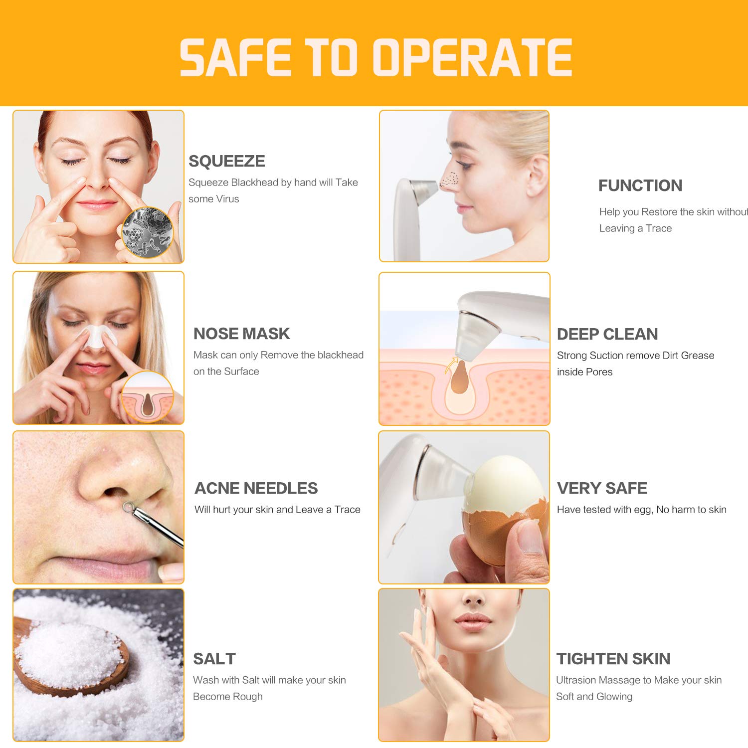 [UPGRADE] Mitesser Entferner, bedee Vakuum Porenreiniger Sauger 4-in-1 Elektrisch Mitesserentferner Gesichts-Mitesser für Mann und Frau Nase Blackhead Remover, Poren Reiniger, Akne Extractor mit 4 Austauschbaren Reinigungsaufsätzen + Deutsc