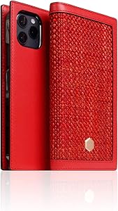SLG Leather Wallet Case Compatible with iPhone 12 Pro Max, D5 Edition Calf Skin Leather Diary Flip Cover Card Slot Holder with Gift Box, Handmade and Designed for iPhone 12 Pro Max (Red)
