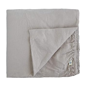 Linen & Cotton Luxus Spannbettlaken/Spannbetttuch, Bettlaken mit Gummizug Alicia, Super Weich - 100% Stonewashed Leinen (140 