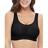 Falorda Pullover Wireless Bras for Women, Seamless Full Coverage Comfortable U Neck No Underwire T-Shirt Bra