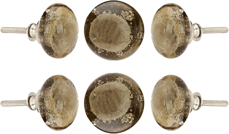 Set Of 6 Crystal Glass Knobs Kitchen Cabinet Cupboard Glass Door