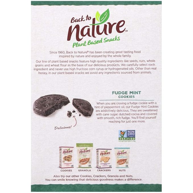 Back To Nature Fudge Mint Cookies 6 4 Ounce Boxes Pack Of 6 Amazon Com Grocery Gourmet Food