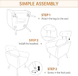 Yaheetech Tub Chair Boucle Armchair with Adjustable Headrest White view 9