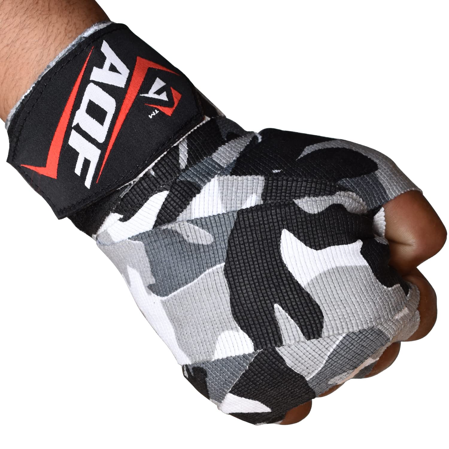 AQF Boxing Wraps Inner Gloves - 4m Elasticated Thumb Loop Punching Hand Wraps - Muay Thai Hand Training Protection Mitts for Boxing, MMA Kickboxing Martial Arts, Sports - Men & Women