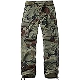 TRGPSG Men's Cargo Pants with Multi Pockets Cotton Relaxed Fit Tactical Work Pants for Outdoor, Hiking, Casual Wear