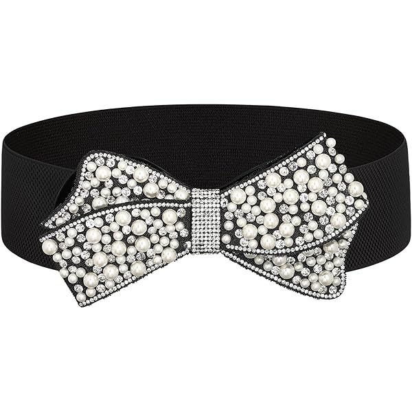 Rhinestone Bow Elastic Waist Belt Elegant Wedding Party Dress Corset ICGSUQR Women main image 4