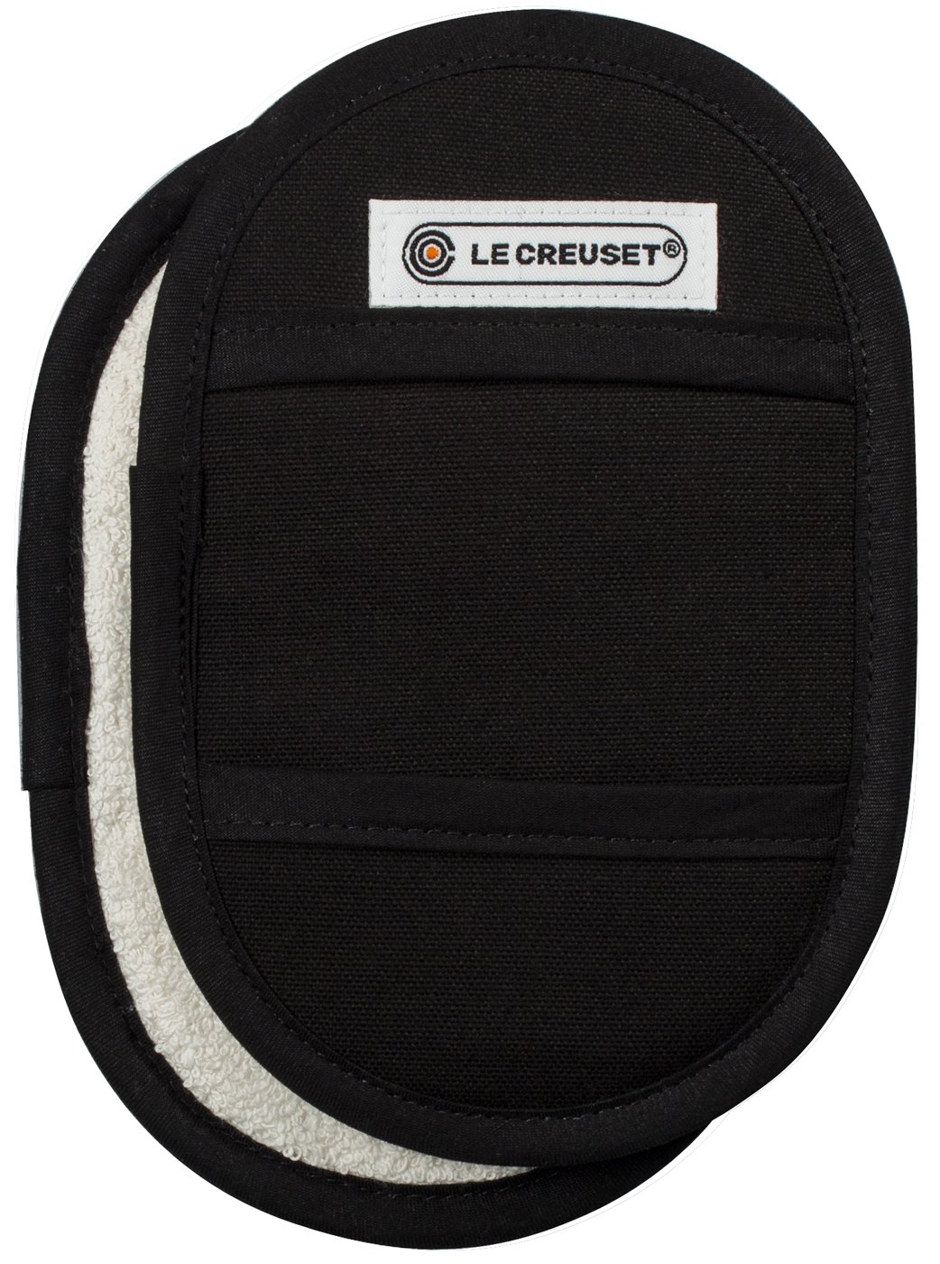 Le Creuset Fingertip Pot Holders, Set of 2, Stain resistant, Plain Black, 95002600000000