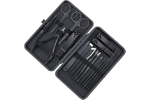 18PCS Professional Pedicure Set Stainless Steel Nail Clipper Grooming Kit with Storage Case Salon Care Tools for Men Women Tr