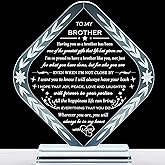 Gifts for Brother Meaningful Brother Birthday Gifts from Sister Brother Laser Engraved Crystal Keepsake for Best Fathers Day Christmas Graduation Gift for Brother Adult