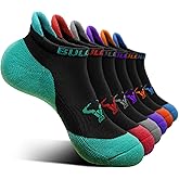 BULLIANT Socks For Women 6Pairs-Womens Athletic Ankle Socks No Show Cushioned for Walking Running-Compression Arch Support