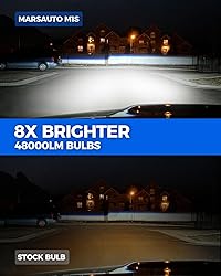 Marsauto H4 Bulbs, 800% Super Bright H4 Light