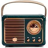Mini Retro Speaker, Vintage Decor, Portable Wireless Bluetooth Speaker, Vintage Cute Old Fashion Style for Bedroom Kitchen Desk Office Party Outdoor Travel