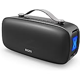 DOSS Extreme Boom Pro D300 Bluetooth Speaker, 80W Immersive Stereo Sound, 3-Mode Pro EQ, 20H Playtime, Beat-Driven Lights, IPX6 Waterproof for Camping, Beach, Backyard and House Parties-Black
