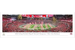 BLAKEWAY WORLDWIDE PANORAMAS, INC. 2024 CFP Champions, Ohio State - Unframed Poster by Blakeway Panoramas (40"W x 13.5"H)