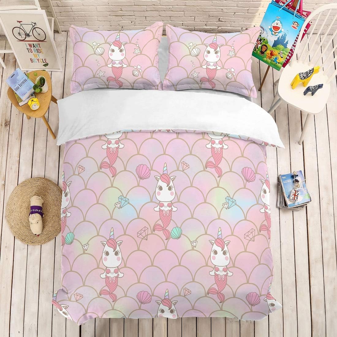 unicorn mermaid bedding