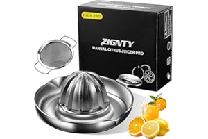 ZIGNTY Lemon Squeezer Stainless Steel, Heavy Duty Hand Manual Citrus Juicer, Premium Orange Lime Fruit Squeezer, Robust Reame