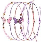 SmallCat Best Friend Bracelets for 2, Matching Friendship Bracelets, Adjustable Butterfly Bracelet for Couple, Women