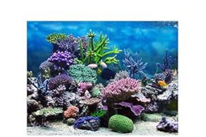 FILFEEL Aquarium Background Fish Tank Decorations Pictures PVC Adhesive Poster Underwater Coral Backdrop Decoration Paper Cling Decals Sticker(122 * 50cm)