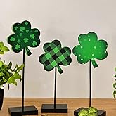 St Patricks Day Decorations Decor, Sharmrock Decorations, St. Patrick's Day Saint Patricks Day Decorations For Table Tiered Tray Decor, Wooden Shamrock Ornaments Lucky Irish Wood Sign For Home Indoor