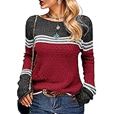 Womens Sweaters Fall 2026 Fashion Boho Trendy Lightweight Pullover Crew Long Sleeve Cute Tops for Women Winter Outfits