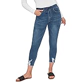 Royalty for Me Womens Women's Petite High Rise Denim Ankle Jogger