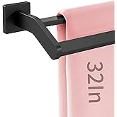 Double Towel Bar 32 Inch, Heavy Duty Stainless Steel Double Towel Racks for Bathroom Wall Mounted, Space Saving Bathroom Towel Holder Rod, Matte Black