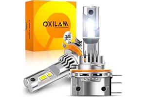 OXILAM H15 Light Bulbs 600% Brighter 6500K Cool White with Fan Daytime Running Light Bulb, 60,000Hrs Lifespan, 5 Min Install CANBUS Ready, Pack of 2