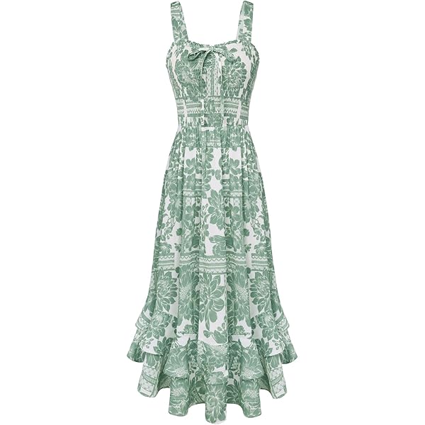 Floral Maxi Dress Women Patchwork Floral Flowy Maxi Dress Y2k Spaghetti  Strap V Neck Beach Dresses (Blue,Small) at Amazon Women's Clothing store