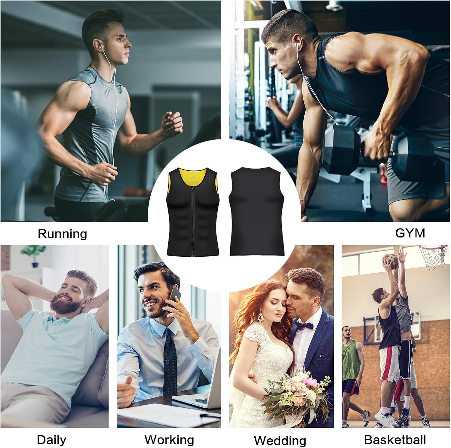 Cimkiz Hot Sweat Vest Neoprene Sauna Vest for Weight Loss Tummy Fat Burner Slimming : Clothing