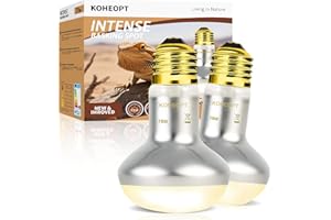 KOHEOPT Reptile Heat Lamp 75W,(2 Pack) Heat Emitter UVA Heat Lamp Bulb,Intense Basking Spot Simulated Natural Sunlight Heating Lamp Bulb,Fit E26 Pet Lighting fixtures,for Bearded Dragon, Lizard