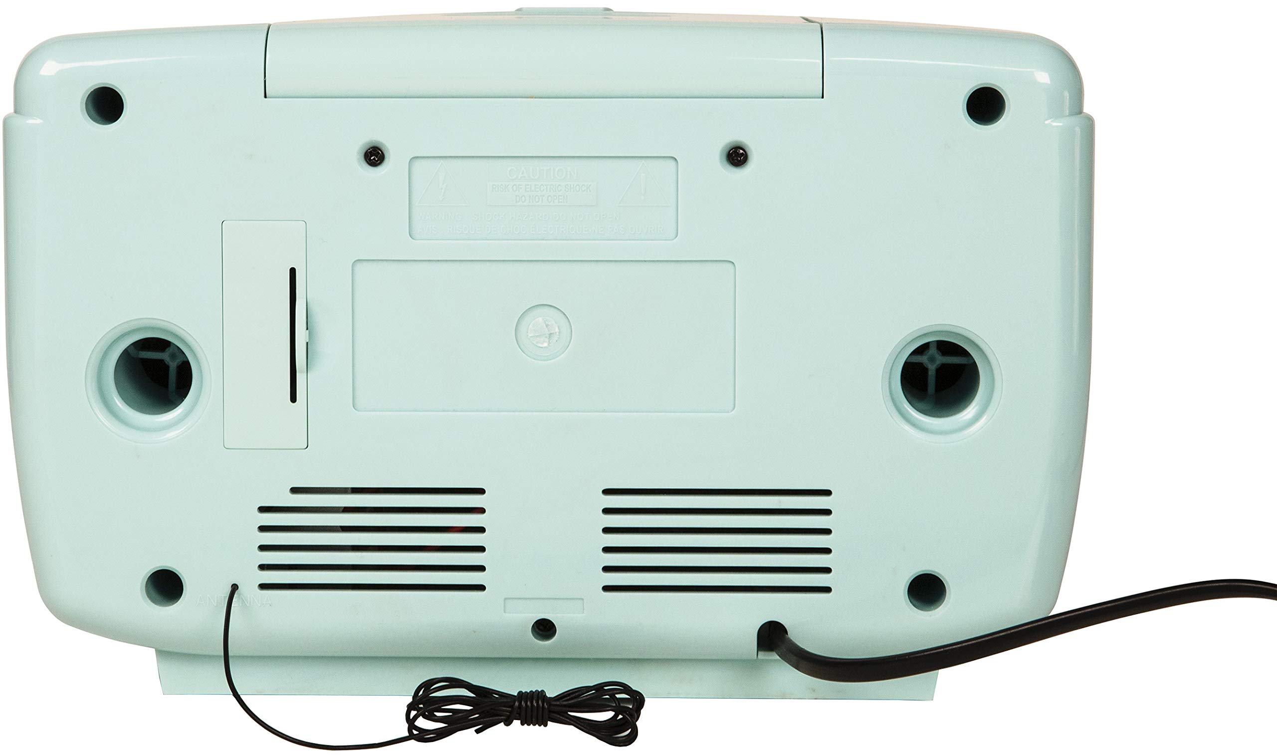 Crosley CR612B-AB Corsair Tabletop AM/FM Bluetooth Radio with CD Player and Dual Alarm Clock, Aqua Blue