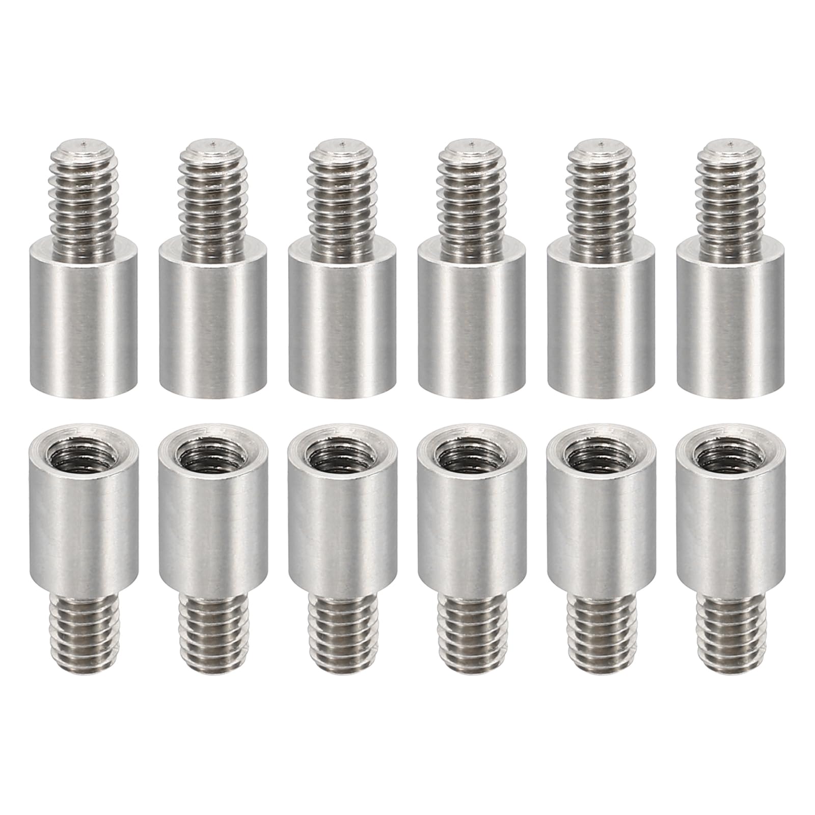 PATIKIL 24pcs M4 Standoffs, M4 8+6mm Spacer Standoffs Steel Threaded Standoffs Screws Kit 4mm ID 6mm OD Metric Male Female Thread Adapters for Circuit Board PCB RC Drones Motherboard
