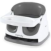 Ingenuity Baby Base 2-in-1 Booster Feeding and Floor Seat with Self-Storing Tray - Slate