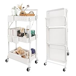 3-Tier Folding Rolling Utility Cart with