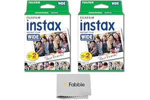 Fujifilm Wide Instant Film Twin Pack X2 (40 Sheets) + Camera and Lens Cleaning Cloth
