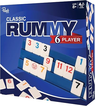 Point Games Rummy Cube 6 Player Edition Set - 146 Tiles, 6 Racks