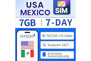 New JetSIM USA & Mexico SIM Card for Canadian Travelers, High-Speed 5G/4G Mobile Data, Connects to T-Mobile, Verizon, AT&T & 