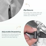 Flatro Rotary Washing Line Cover Waterproof Fabric with Zip Silver view 3