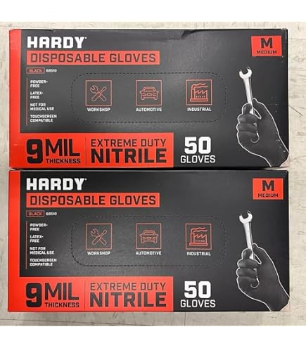 Amazon.com : 9 mil Nitrile Powder Free Gloves 50 Pc (XX-Large) by