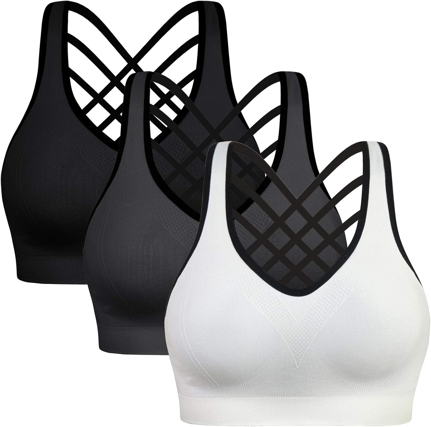 Padded Strappy Sports Bras for Women - Activewear Tops for Yoga Running Fitness at  Women’s Clothing store