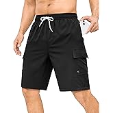 SILKWORLD Men's 9" Swim Trunks Quick Dry Mens Bathing Suit Mesh Lining Board Shorts with Pockets