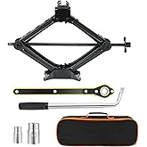 2 Tons (4409 lbs) Scissor Car Jack Kit, Universal Car Emergency with Lug Wrench & Ratchet, Portable Tire Change Kit Perfect f