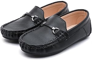 kkdom Boys Girls Moccasins Loafers Shoes Slip-on Flats Dress Shoes