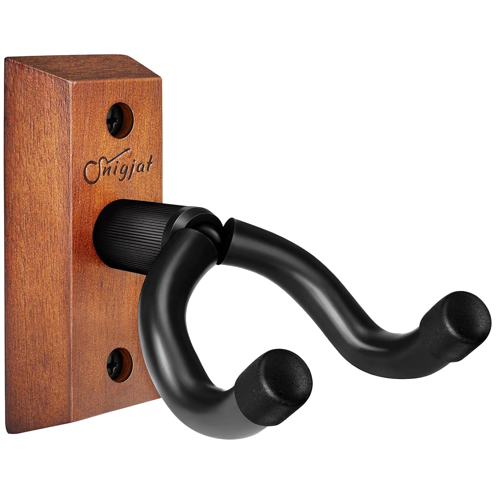 SNIGJAT Guitar Wall Mount, Hardwood Guitar Hanger Mount Black Hook
