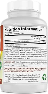 Best Naturals Chromium Picolinate 1000 mcg 240 Tablets view 7