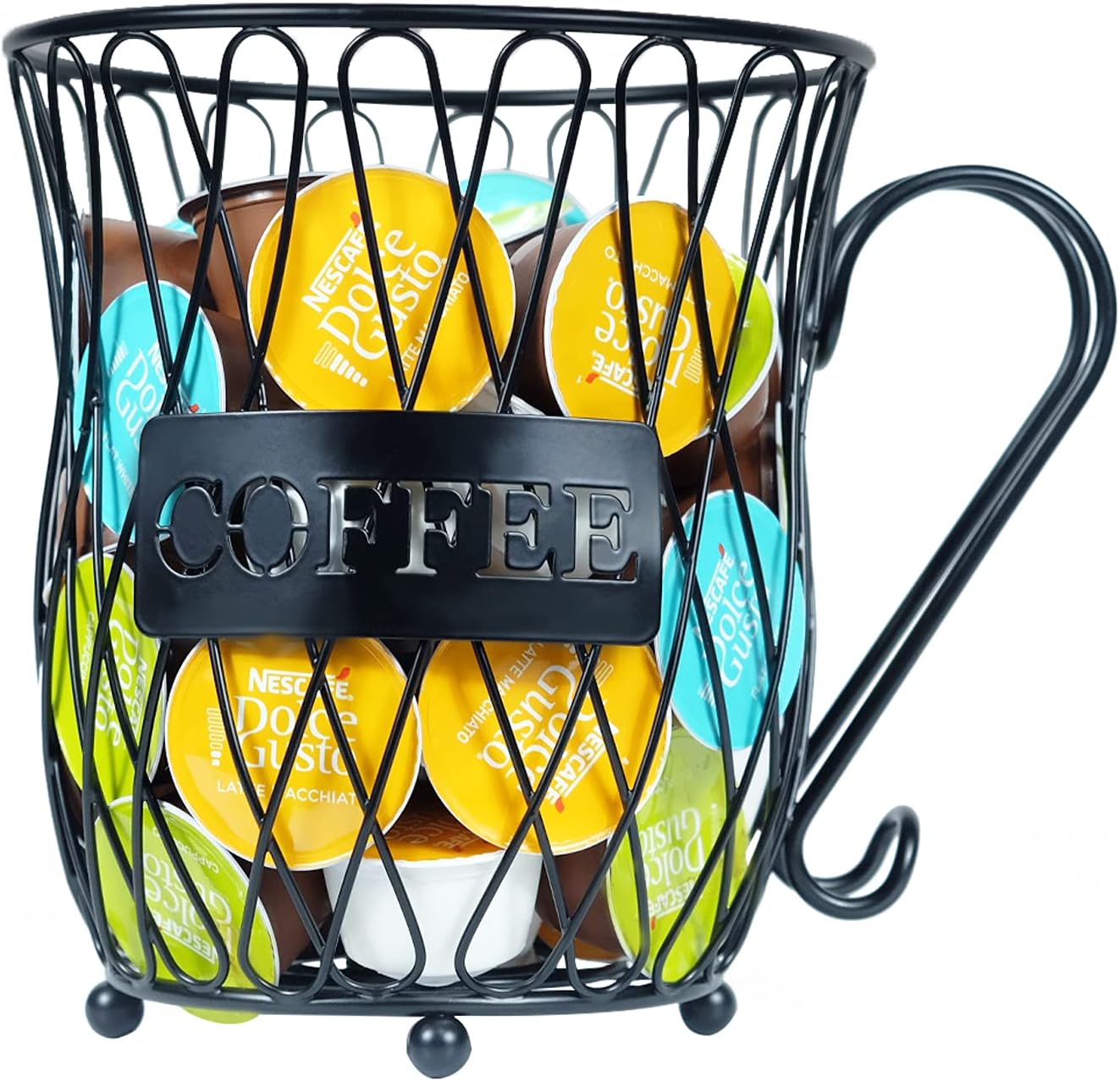 Homentum Black K Cup Holder,Large Capacity Coffee Pod Holder,Coffee Bar Accessories Station Organizer Basket for Counter,Table,Kitchen,Office: Kitchen & Dining
