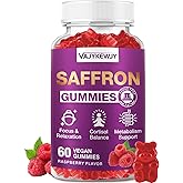 VAJYKEWJY Saffron Gummies (88.5 mg) with Magnesium — Enhanced with St. John’s Wort, Rhodiola, Ashwagandha & Vitamins B6, B12, D3 for Mood & Focus Support — 60 Count