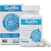 GutRx Daily Probiotics for Women & Men with Bifidobacterium Longum & Prebiotics for Gut Health, Gluten Free Probiotics for Digestive Health – 61 Billion CFU, 30 Ct Enteric Coated Capsules